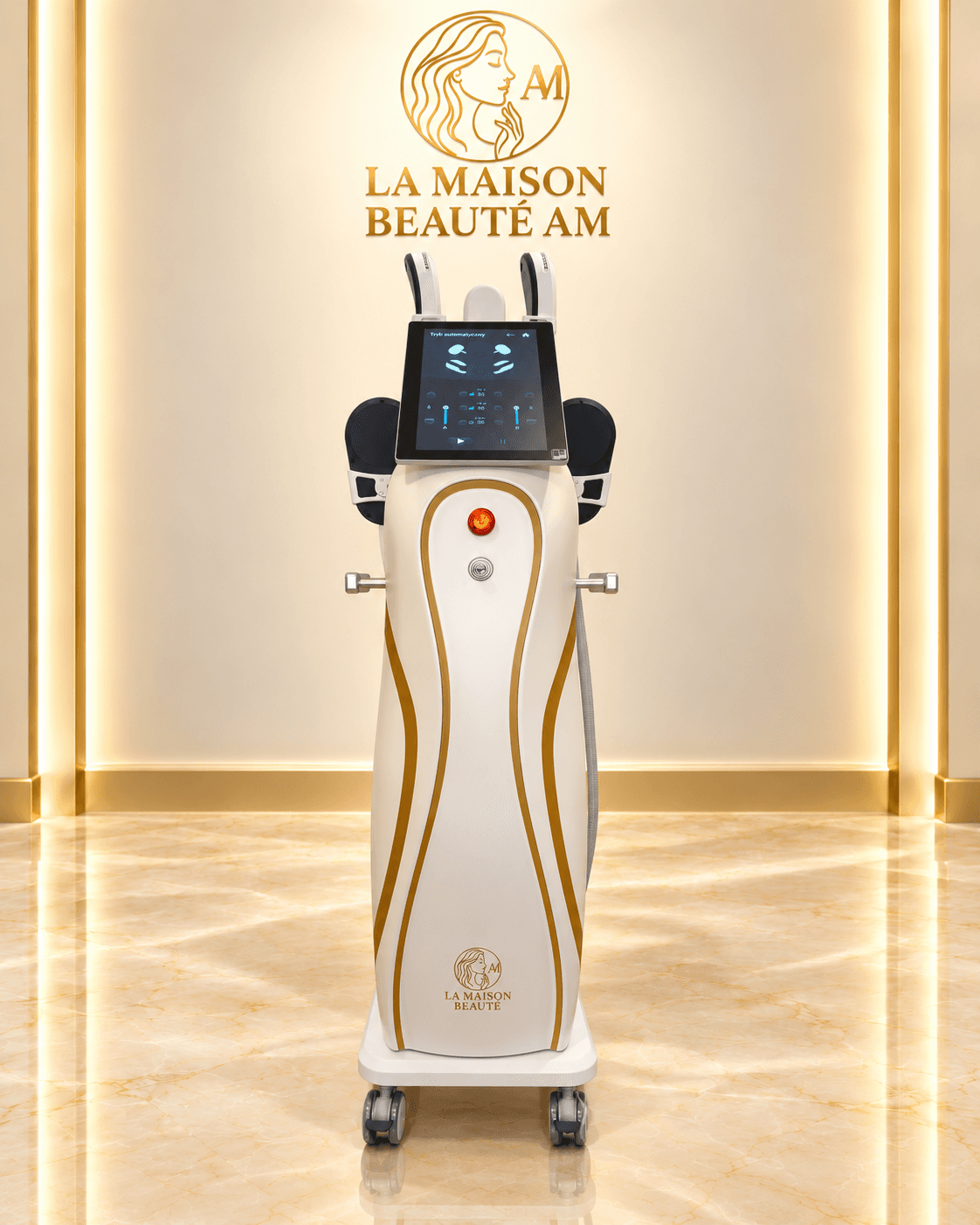 EMS PRO MAX — flagowy produkt LA MAISON BEAUTÉ AM, pełny widok urządzenia od frontu.